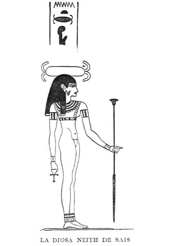 Ancient Egyptian Depiction Of The Goddess Neith Of Sais Coloring Page